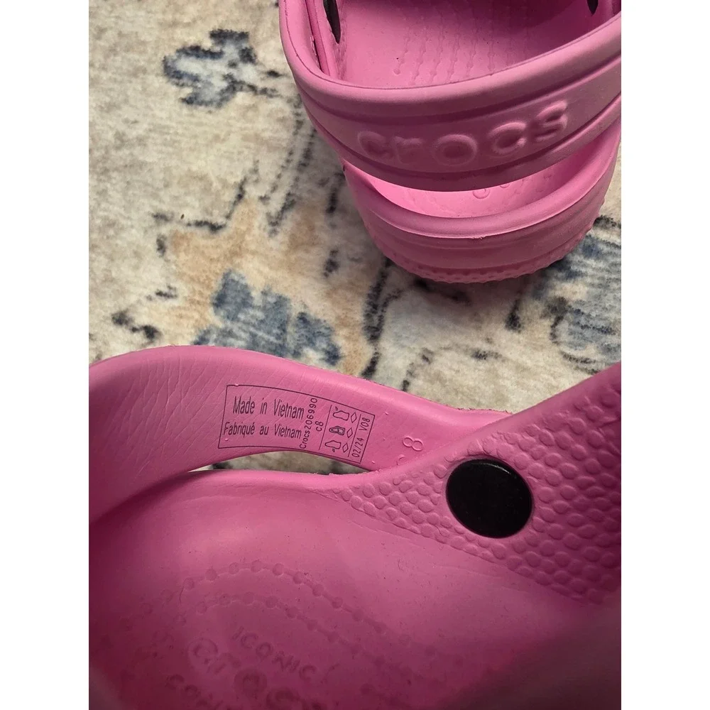 Crocs Toddler Size 8 Pink Outdoors Easy Wash Slip On Classic Clogs Shoes